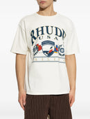 Rhude USA Sailing Printed T-Shirt in Vintage White