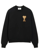 AMI Paris Ami De Coeur Patch Logo Sweatshirt in Black