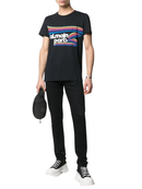Balmain Paris Rainbow Logo T-Shirt in Black