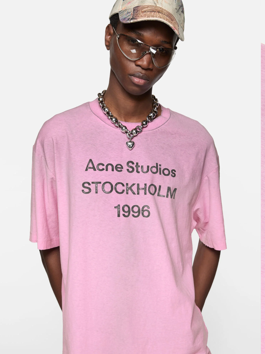 Acne Studios Stockholm Logo T-Shirt in Pink – HighEndLabels