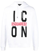 Dsquared2 Big Icon Printed logo Hoodie in White