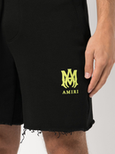 Amiri Lime MA Logo Printed Shorts in Black