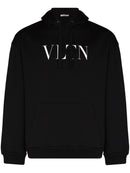 Valentino Garavani VLTN Logo Print Hoodie in Black