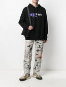 Palm Angels London Purple Sprayed-logo Hoodie Black