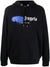 Palm Angels New York Blue Sprayed Logo-print Hoodie Black