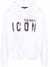 Dsquared2 Icon Paint-splatter Cotton Hoodie White