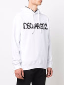 Dsquared2 Fluorescent Spray Hoodie in White