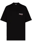 Balenciaga Political Campaign Embroidered Logo Oversized T-shirt in Black