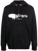 Palm Angels Las Vegas White Spray Print Hoodie Black