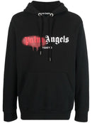 Palm Angels Red Tokyo Sprayed Hoodie Black