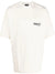 Balenciaga Political Campaign Embroidered Logo Blue Stripe T-Shirt in White