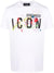 Dsquared2 White Cool-Fit Paint-Splattered ICON T-shirt