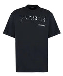 Balenciaga Distressed Bleed Logo T-Shirt in Black