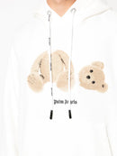 Palm Angels Teddy Bear Print Hoodie in White