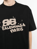 Balenciaga Hand Draw BB Icon Logo T-Shirt in Black