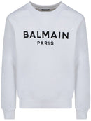 Balmain Paris Logo Printed Sweatshirt in White