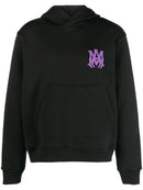 Amiri MA Purple Logo Printed Hoodie in Black