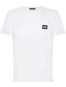 Dolce & Gabbana Silver Plaque Logo T-Shirt in White