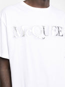 Alexander McQueen Spray Crush Logo Print T-Shirt in White