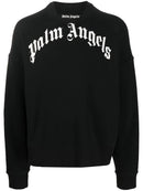 Palm Angels Curved GD curved Logo print Sweatshirt in Black