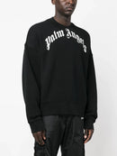 Palm Angels Curved GD curved Logo print Sweatshirt in Black