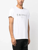 Balmain Silver Print T-Shirt in White