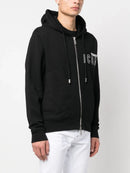 Dsquared2 Outline Icon logo Zipped Hooded Jacket in Black