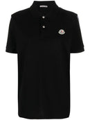 Moncler Stripe Sleeve Tape Polo in Black