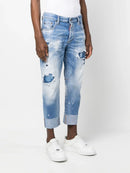 Dsquared2 Distressed Ripped Jeans in Light blue