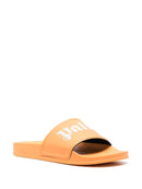 Palm Angels Logo Embossed Sliders in Orange