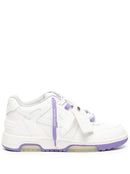 Off-White Out of Office Sartorial Stitched Leather Trainers White & Lilac Purple