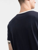 Valentino Garavani Logo Patch Cotton T-Shirt in Navy Blue