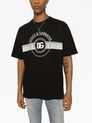 Dolce & Gabbana Interlock DG Logo Print Black T-Shirt