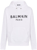 Balmain Paris Logo Printed Hoodie in White