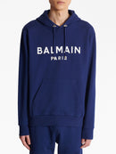 Balmain Paris Logo Printed Hoodie in Navy