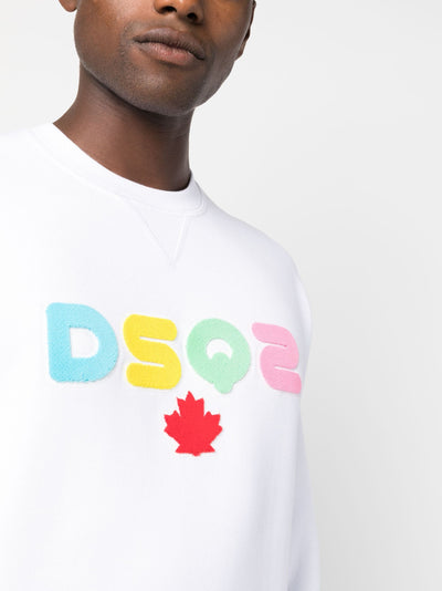 Dsquared2 DSQ2 Rainbow Applique Logo White Sweatshirt