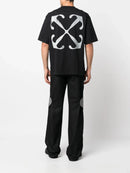 Off-White Lunar Arrow Logo Print T-Shirt in Black