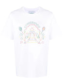 Casablanca Rainbow Crayon Temple Printed T-Shirt in White