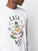 Casablanca Casa way Embroidered Sweatshirt in Grey