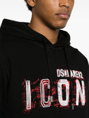 Dsquared2 Icon Scribble Cool Fit Hoodie in Black