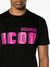 Dsquared2 Icon Blur Cool Pink logo Cotton T-Shirt in Black