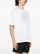 Stone Island Reflective One Compass Print Logo T-Shirt in White