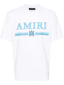 Amiri MA Bar Blue Logo Printed T-Shirt in White