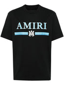 Amiri MA Bar Blue Logo Printed T-Shirt in Black