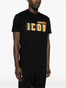 Dsquared2 Icon Blur Cool Orange logo Cotton T-Shirt in Black