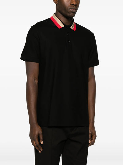 Burberry Contrasting Collar Polo in Black