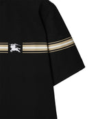 Burberry Striped Equestrian Knight Logo T-Shirt in Black