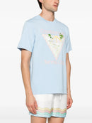 Casablanca Maison De Reve Printed T-Shirt in Pale Blue