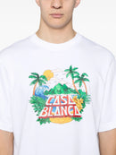 Casablanca Casa Beach Wave Printed Oversized T-Shirt in White