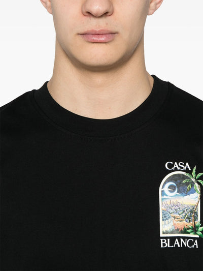 Casablanca LA Night Printed T-Shirt in Black